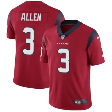 Nike Kyle Allen Men's Limited Houston Texans Red Alternate Vapor Untouchable Jersey