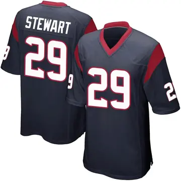 Nike M.J. Stewart Men's Game Houston Texans Navy Blue Team Color Jersey