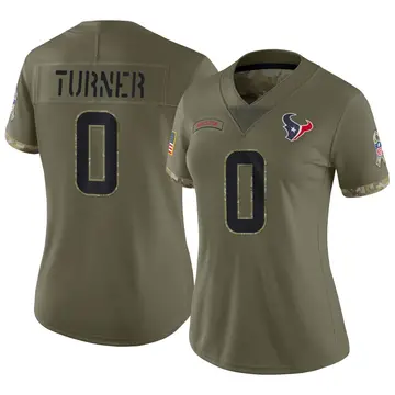 Nike Malik Turner Women's Limited Houston Texans Olive 2022 Salute To Service Jersey