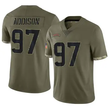 Nike Mario Addison Youth Limited Houston Texans Olive 2022 Salute To Service Jersey