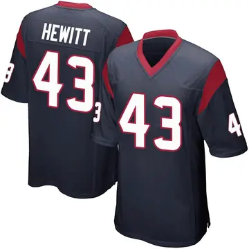 Nike Neville Hewitt Men's Game Houston Texans Navy Blue Team Color Jersey