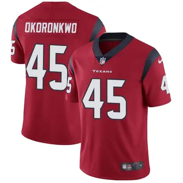 Nike Ogbonnia Okoronkwo Men's Limited Houston Texans Red Alternate Vapor Untouchable Jersey