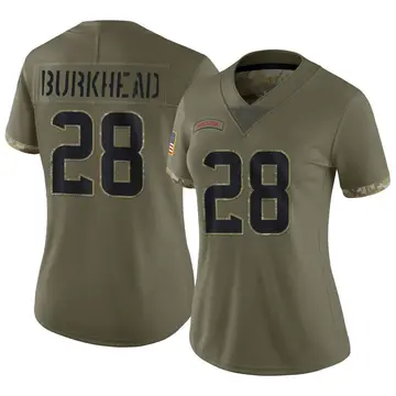 Nike Rex Burkhead Women's Limited Houston Texans Olive 2022 Salute To Service Jersey