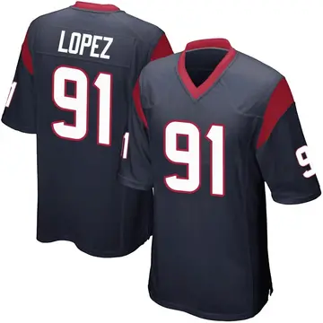 Nike Roy Lopez Men's Game Houston Texans Navy Blue Team Color Jersey