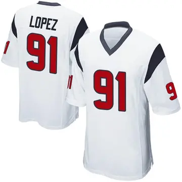 Nike Roy Lopez Men's Game Houston Texans White Jersey