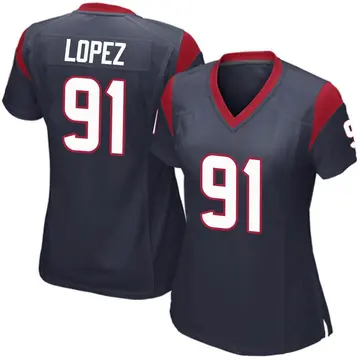 Nike Roy Lopez Women's Game Houston Texans Navy Blue Team Color Jersey