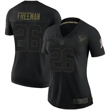 Nike Royce Freeman Women's Limited Houston Texans Black 2020 Salute To Service Jersey