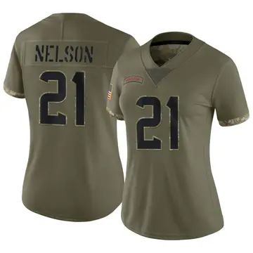 Nike Steven Nelson Women's Limited Houston Texans Olive 2022 Salute To Service Jersey