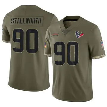 Nike Taylor Stallworth Men's Limited Houston Texans Olive 2022 Salute To Service Jersey