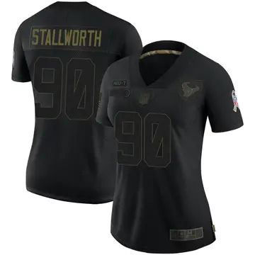Nike Taylor Stallworth Women's Limited Houston Texans Black 2020 Salute To Service Jersey