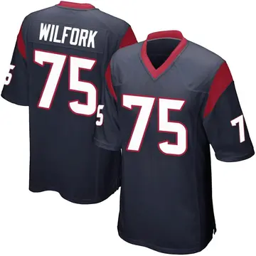 Nike Vince Wilfork Men's Game Houston Texans Navy Blue Team Color Jersey